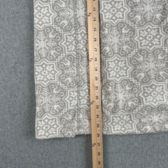 Lands End Women's Fleece Pullover Sweater Snowflake Pattern Gray White Small 6-8 - Picture 6 of 10